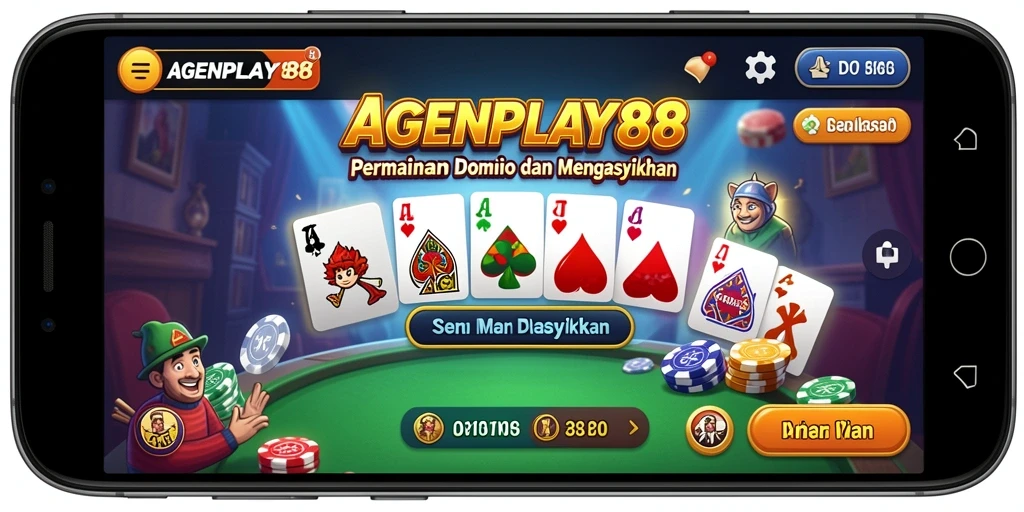 Tampilan gameplay seru dari AGENPLAY88 yang menggambarkan permainan Domino.