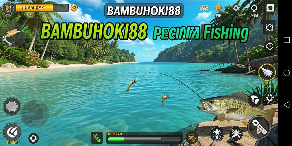 Gameplay memancing yang menyenangkan di BAMBUHOKI88 dengan berbagai jenis ikan.
