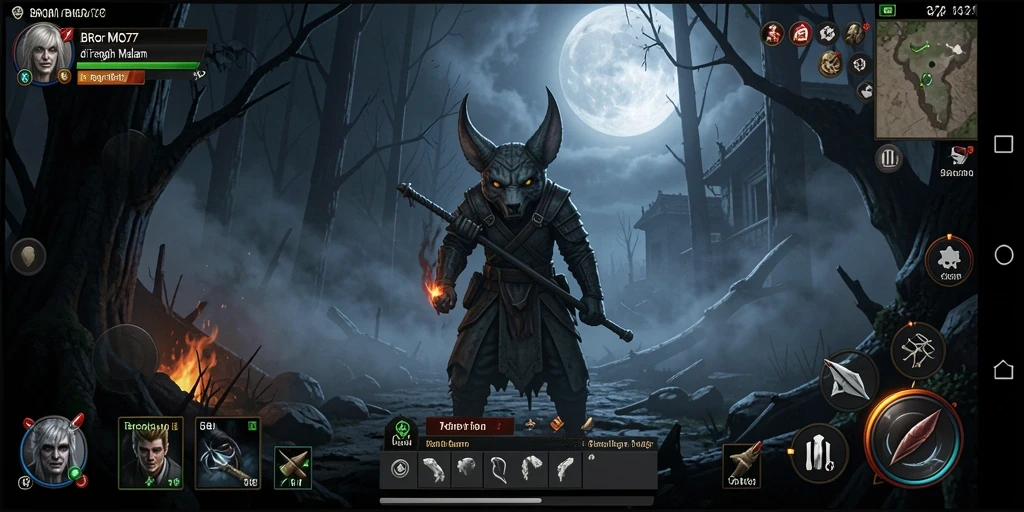 Screenshoot dari gameplay menyeramkan BROMO77 dengan atmosfer mencekam.