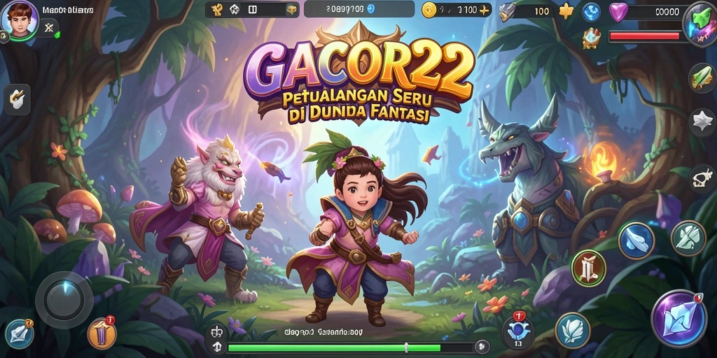 Tampilan gameplay GACOR22 menampilkan aksi seru dan eksplorasi dunia fantastis.