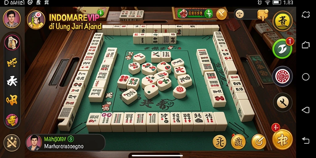 Tampilan gameplay Mahjong di INDOMAREVIP yang menarik dan interaktif.