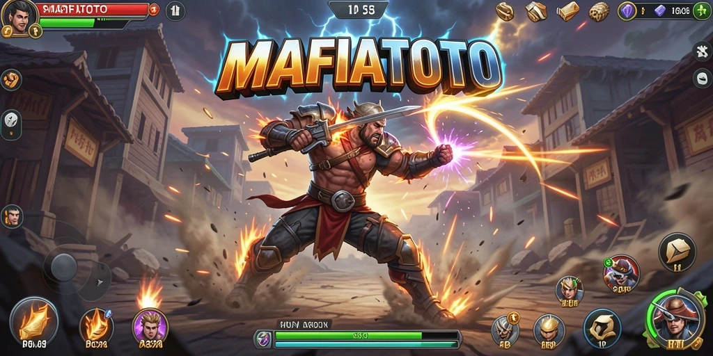 Tampilan mendebarkan dari gameplay pertarungan MAFIATOTO.