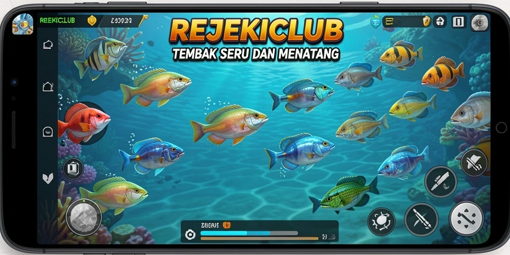 Tampilan gameplay Tembak Ikan yang seru di REJEKICLUB.
